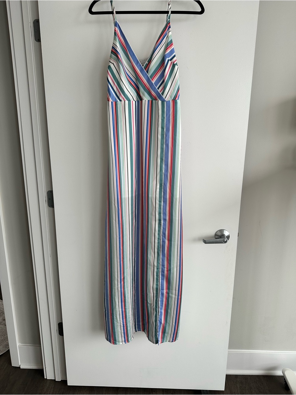 BB Dakota Striped V-Neck Maxi Dress in Mint, Teal, Pink, Purple